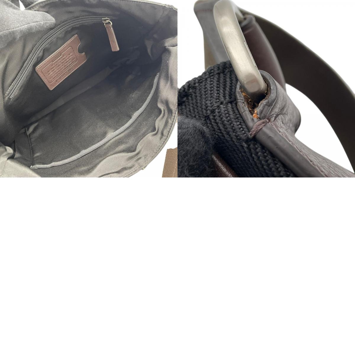 美品 COACH コーチ メッセンジャーバッグ ショルダーバッグ F70677 エセックス キャンバス レザー ブラック ブラウン フラップ 斜め掛け 肩掛け A4収納 大容量 メンズ レディース ユニセックス ビジネス 通勤 通学 S70