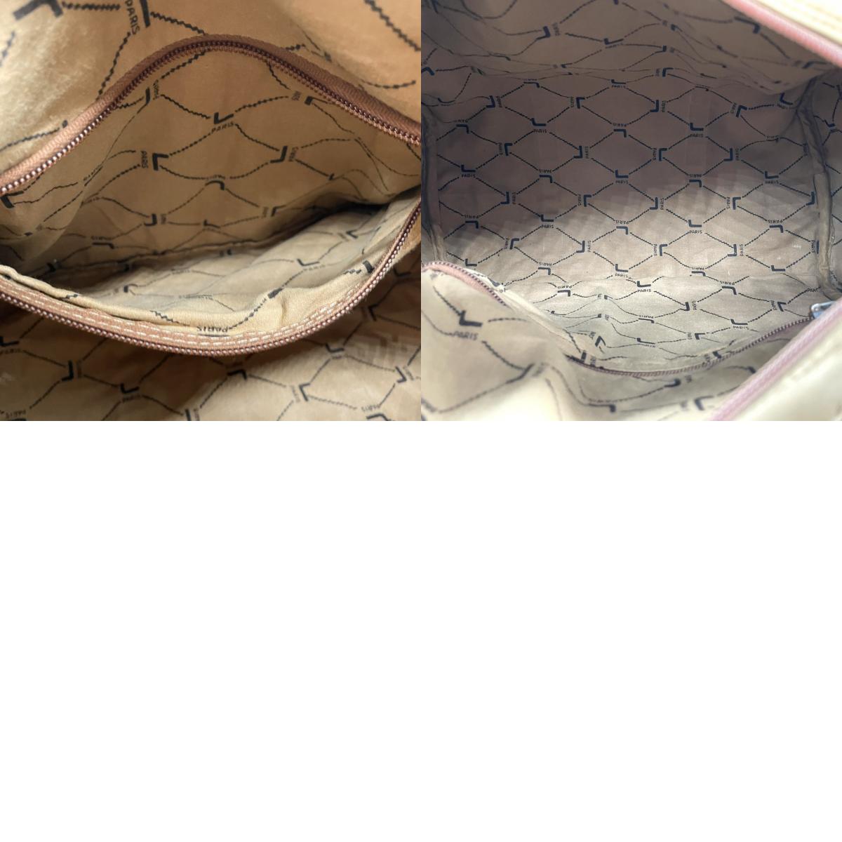 ランセル LANCEL ミニボストンバッグ ハンドバッグ ナイロン レザー バイカラー ベージュ ブラウン レディース メンズ ユニセックス Lロゴ フランス製 クラシック ビンテージ 旅行 トラベルバッグ U1