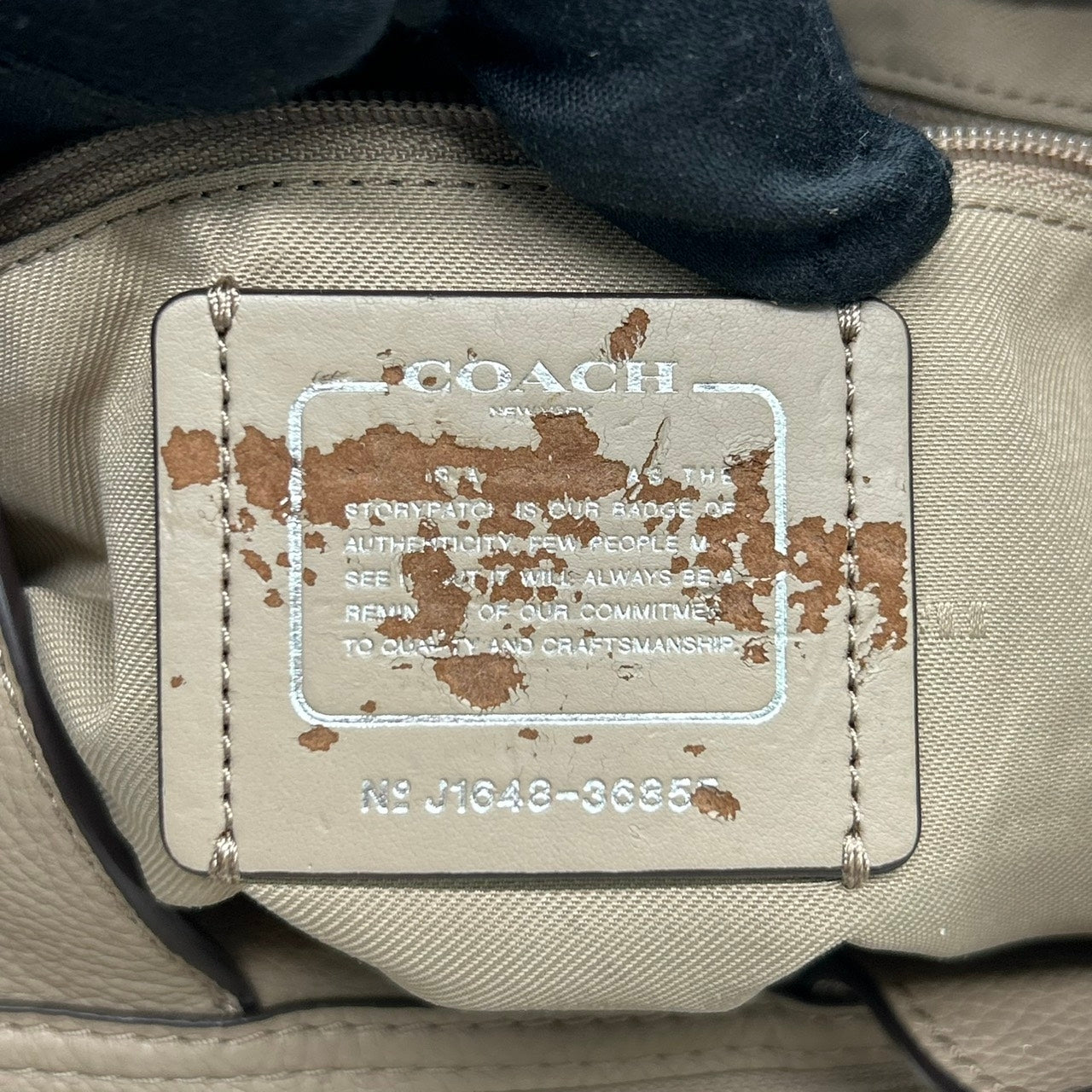 美品 コーチ COACH イーディー 36855 トートバッグ ショルダーバッグ チェーン ターンロック レザー 本革 ベージュ グレージュ レディース 肩掛け ワンショルダー A4収納可 通勤 通学 鞄 カバン s78