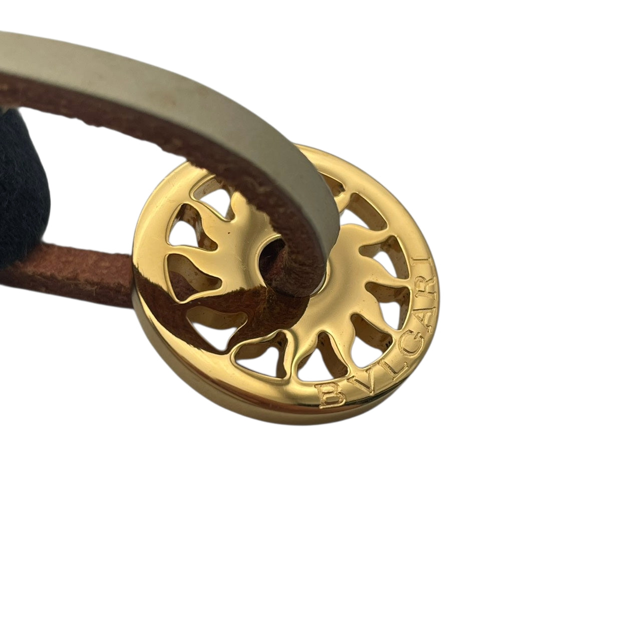 良品 ブルガリ BVLGARI ハンドバッグ トンド サン 太陽 カットアウト レザー キャンバス オフホワイト レディース エレガント 個性的 デザイン 巾着 お出かけ デイリーユース 普段使い 上品 お洒落 自立可 希少 レア ブランドバッグ S95