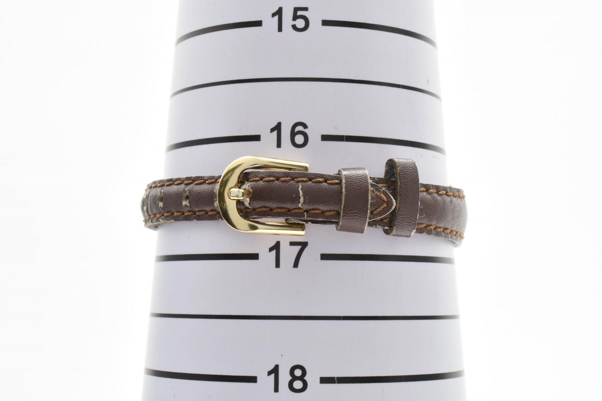 SEIKO セイコー 手巻き 腕時計 590 レディース ドレスウォッチ スクエア ゴールドカラー シルバー文字盤 レザーベルト ヴィンテージ