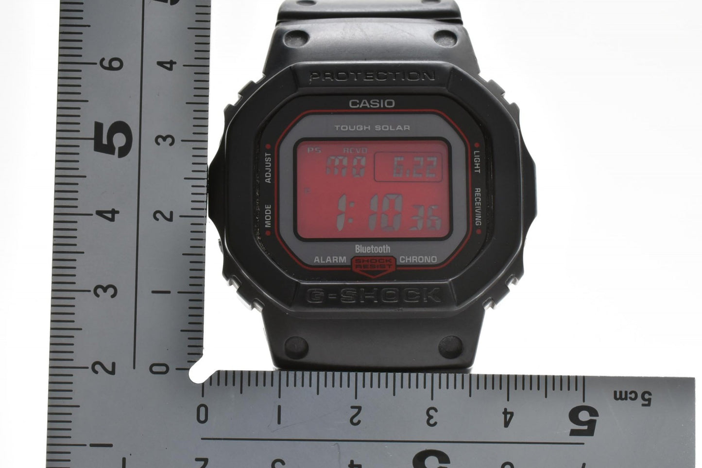 CASIO カシオ G-SHOCK GW-B5600 電波ソーラー Bluetooth デジタル メンズ 腕時計 レッド液晶 スクエア 樹脂ベルト