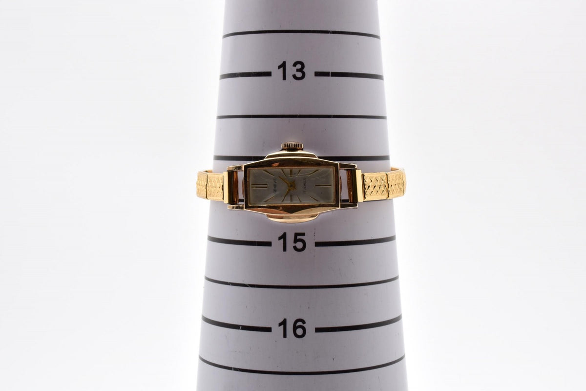 Citizen シチズン Geneve ジュネーブ 500632 手巻き レディース 腕時計 14Kケース ホワイト文字盤 GPブレスレット ヴィンテージ ドレスウォッチ