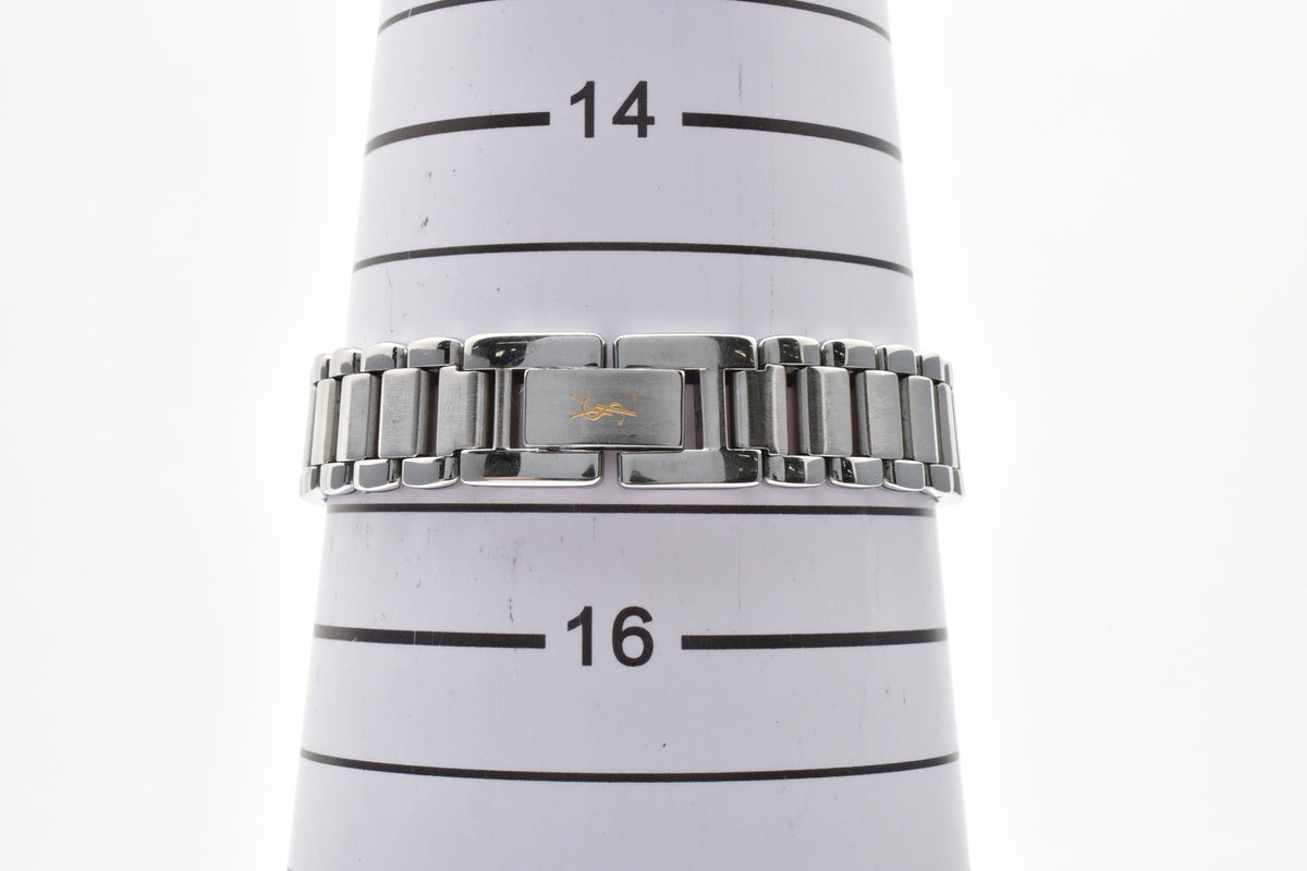 Yves Saint Laurent イヴサンローラン YSLロゴ カサンドラ 5930-F91474 レディース クォーツ 腕時計 ブルー文字盤 2針 ゴールドカラー ステンレス ブレスレット 21mm 1990年代 ヴィンテージ
