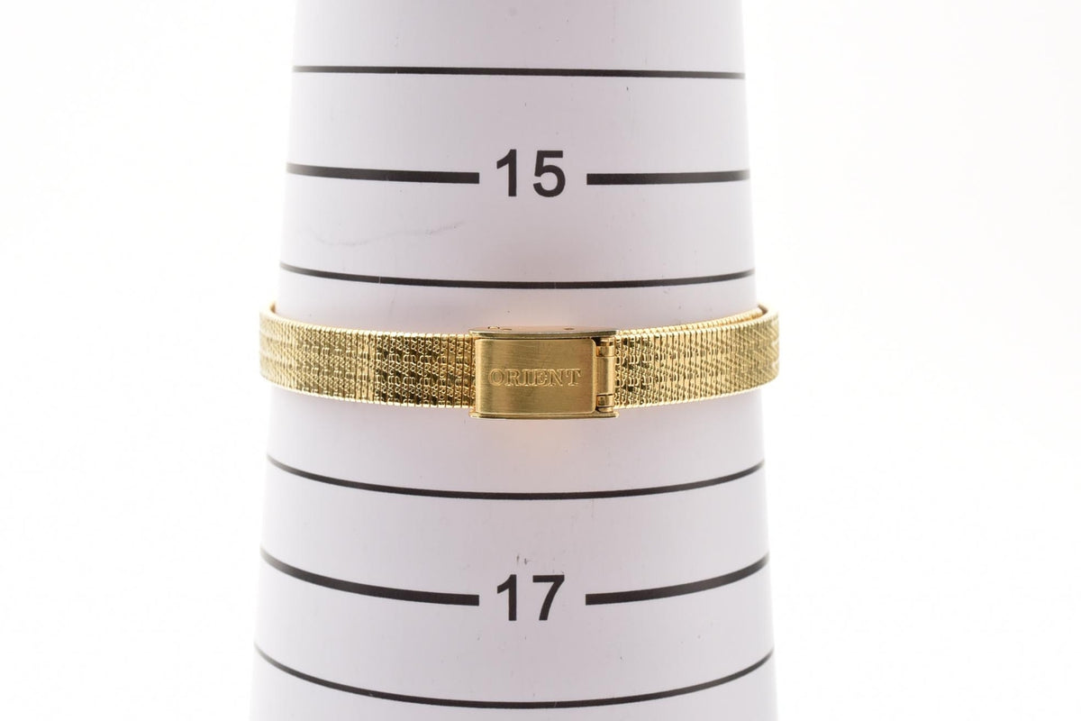 ORIENT オリエント UBLR-N1-0CS レディース クォーツ 腕時計 ゴールド文字盤 ステンレス ブレスレット 14mm 1980年代 ヴィンテージ ドレスウォッチ