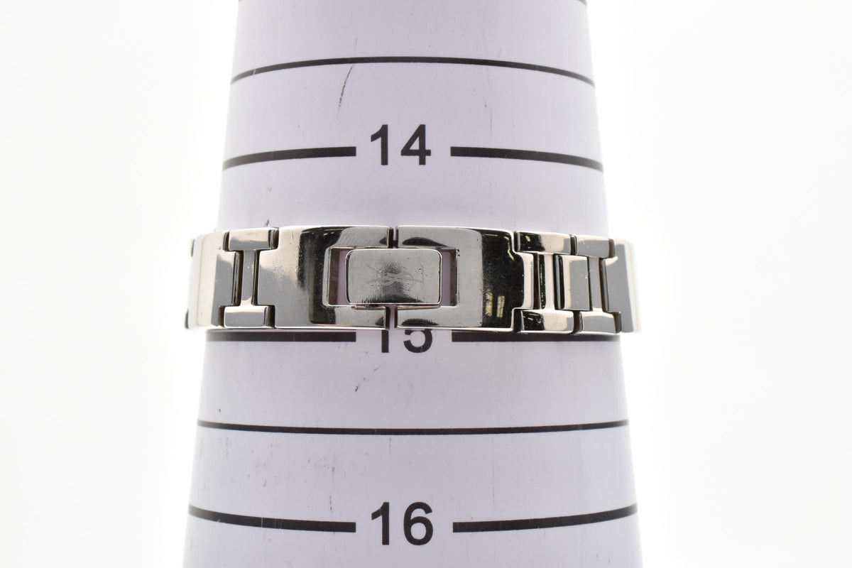 Yves Saint Laurent イヴサンローラン 90s vintage 5421-H16218 レディース クォーツ 腕時計 ブルー文字盤 2針 長方形 スクエア ステンレス ブレスレット 13.6mm 1990年代 ヴィンテージ
