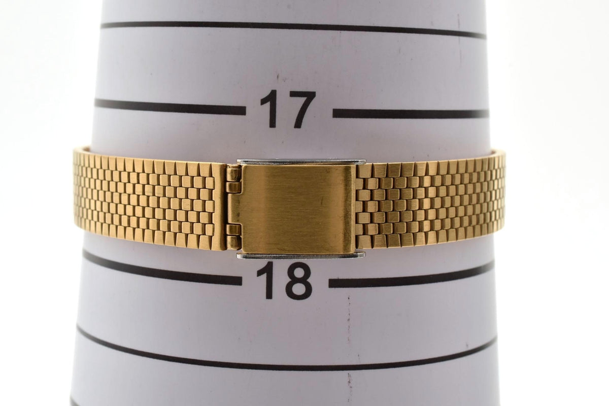 美品 SEIKO セイコー 4N21-5022 クォーツ 八角形 ゴールドカラー シャンパン文字盤 メッシュブレス 1990年代 レディース 腕時計 稼働品
