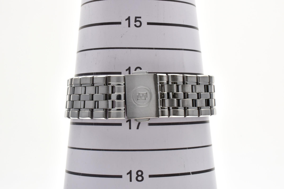 美品 CITIZEN シチズン エクシード H435-T008526 エコドライブ 電波ソーラー チタン デュラテクト ホワイト文字盤 デイト メンズ 腕時計 稼働品