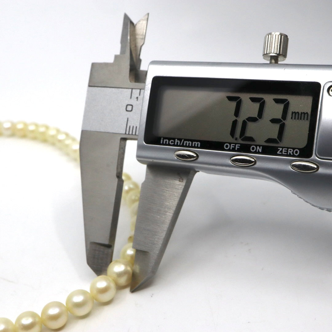 本真珠 アコヤ真珠 ネックレス 約40cm ラウンドパール i10 約6.6〜7.2mm シルバー金具 フォーマル 冠婚葬祭 セレモニー パールネックレス レディース ジュエリー