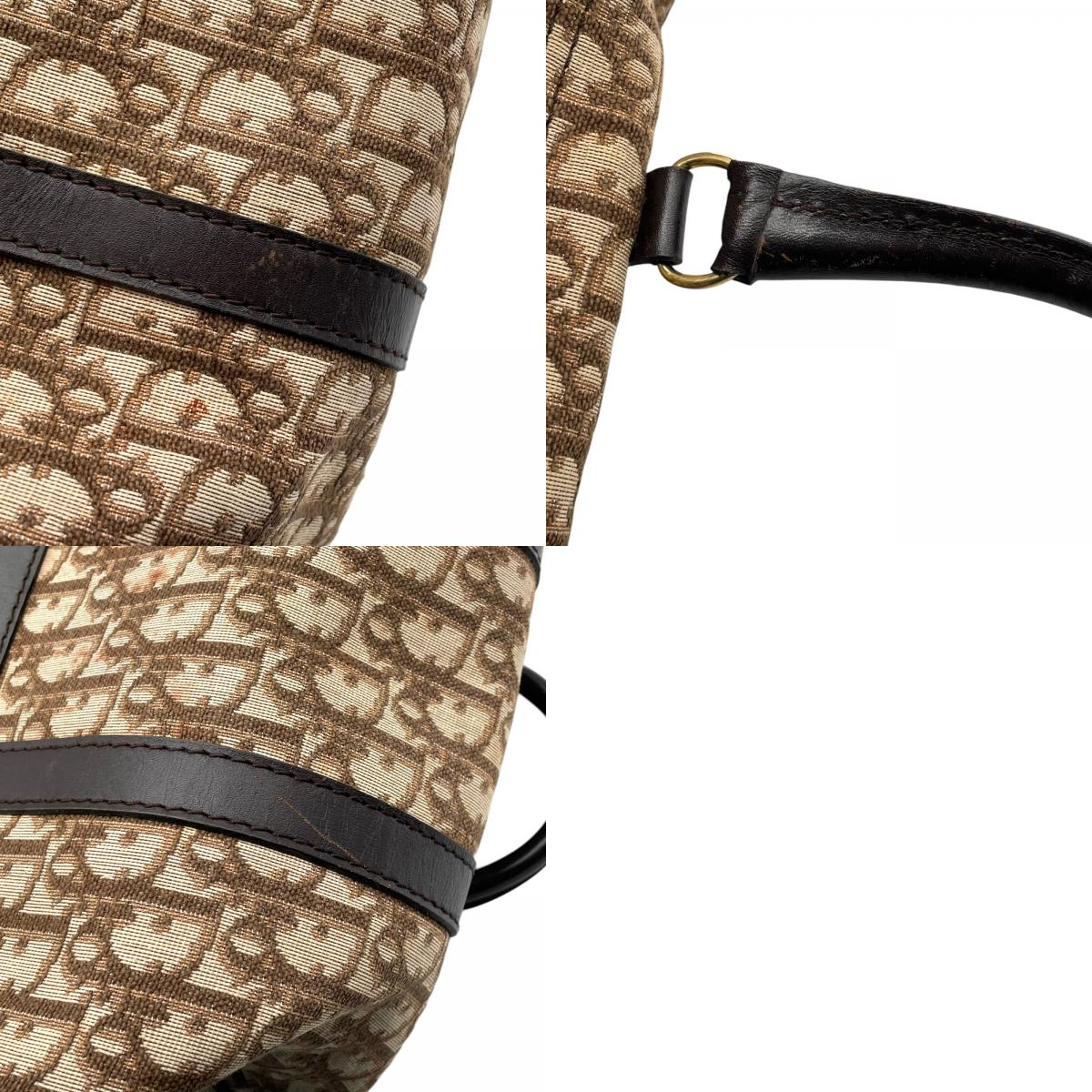 美品 クリスチャン ディオール Christian Dior トロッター ミニ ボストン バッグ ハンドバッグ キャンバス レザー 本革 ベージュ ブラウン ヴィンテージ オールド レトロ クラシック エレガント レディース 自立可 手提げ 鞄 K13