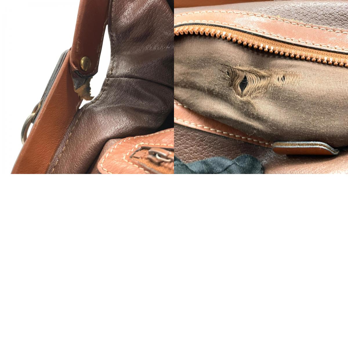 CELINE セリーヌ リング ターンロック 2way ハンドバッグ ショルダーバッグ ブラウン ゴールド金具 ヴィンテージ E2
