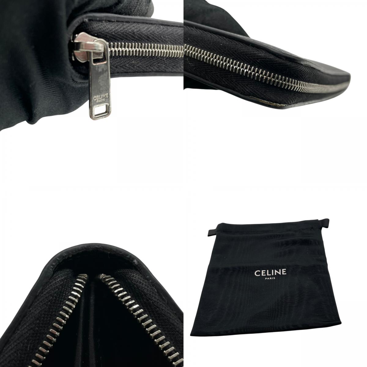 celine セリーヌ 長財布 レザー 本革 黒 ブラック シルバー金具 エレガント クラシック 高級感 上品 カジュアル 普段使い お出かけ デイリーユース レディース ビンテージ レトロ シンプル おしゃれ 大人女子 贈り物 プレゼント W4