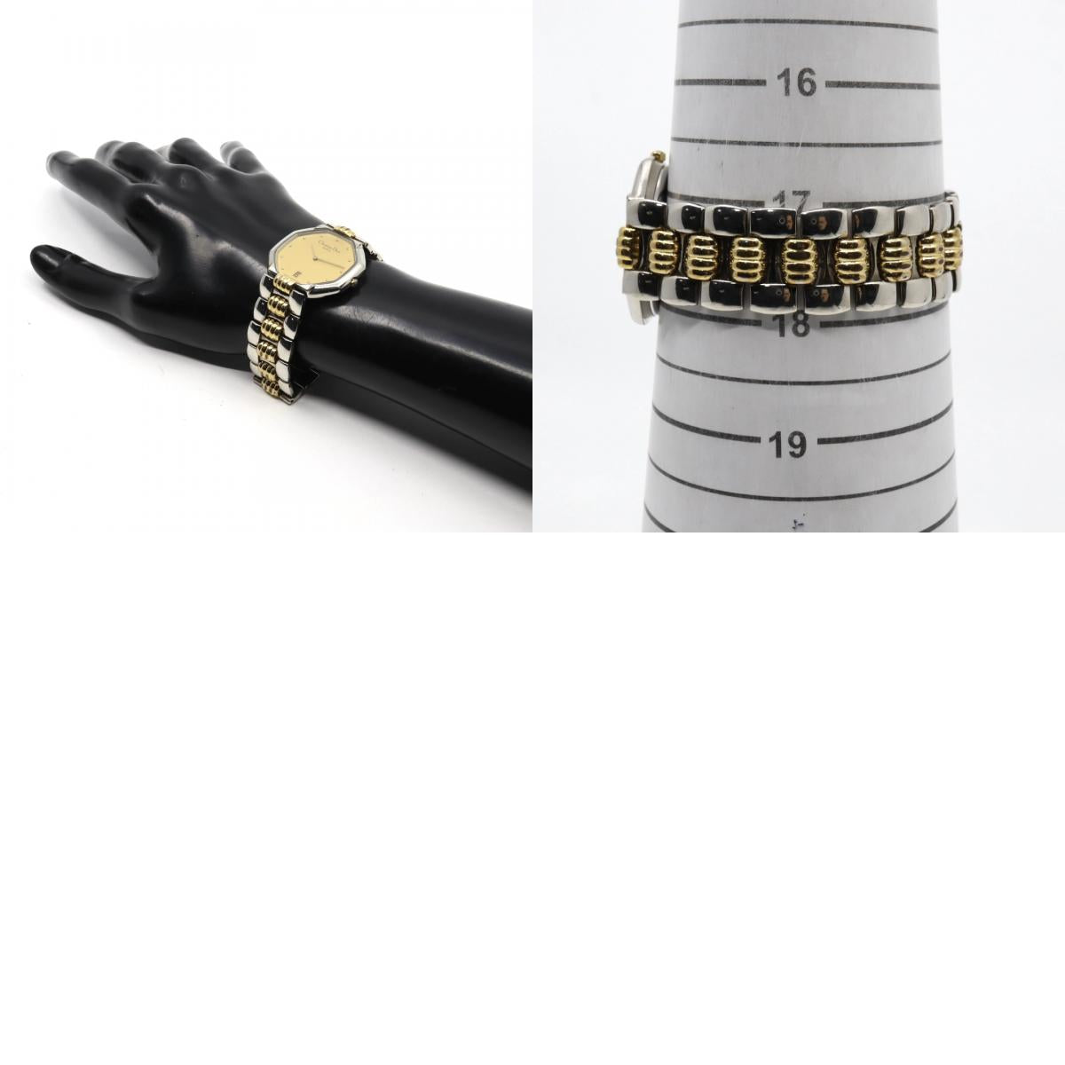 美品 クリスチャンディオール Christian Dior オクタゴン Octagon D45-204 メンズ ボーイズ クォーツ アナログ デイト 3針 コンビカラー ゴールド シルバー 八角形 ビンテージ クラシック レトロ ドレスウォッチ 稼働品 G8