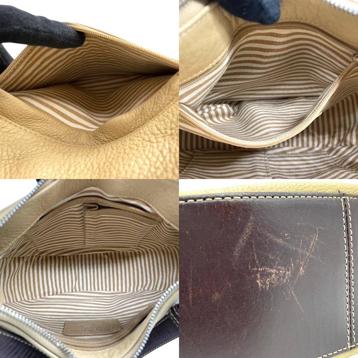 【希少コラボ】キタムラ ディズニー ワンショルダーバッグ レザー バイカラー ベージュ ブラウン レディース 肩掛け Kロゴチャーム 東京ディズニーリゾート限定 Kitamura x Disney ホーボーバッグ 日本製 U1