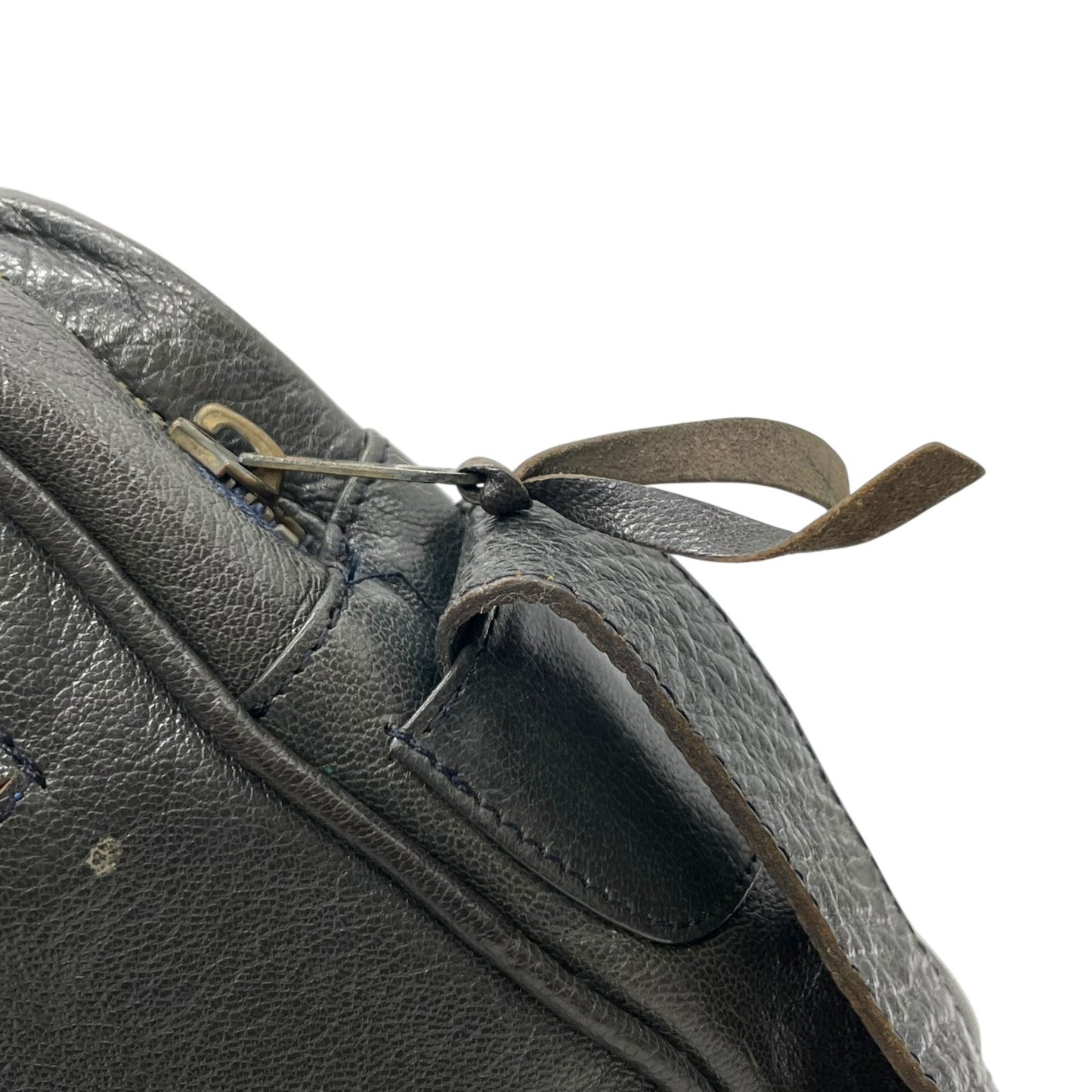 CELINE セリーヌ ダークグレー ショルダーバッグ 裏地総柄 馬車柄 ゴールド金具 ダブルポケット 肩掛け可 ポシェット レザー レディース K5