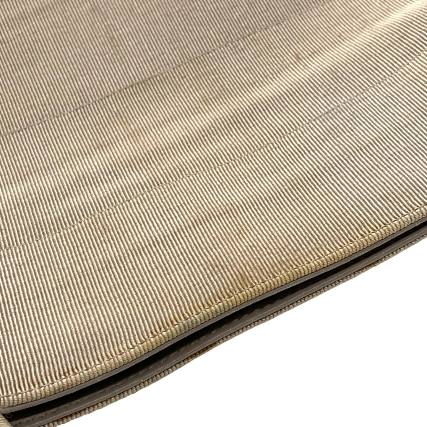 サルヴァトーレフェラガモ ハンドバッグ 編み込みレザーハンドル グレー キャンバス トートバッグ 肩掛け可能 K2