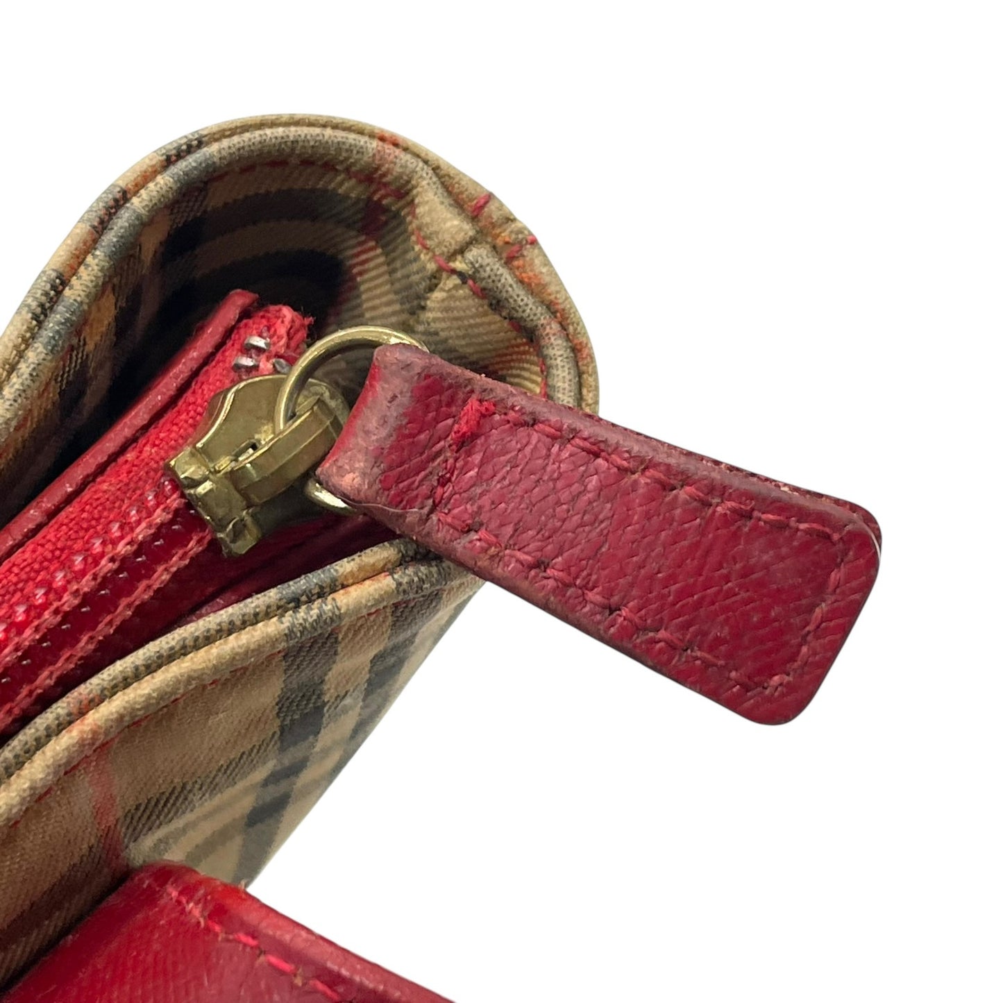 バーバリーズ Burberrys ヴィンテージ トートバッグ ハンドバッグ ノバチェック 赤 レッド レザーロングハンドル D4