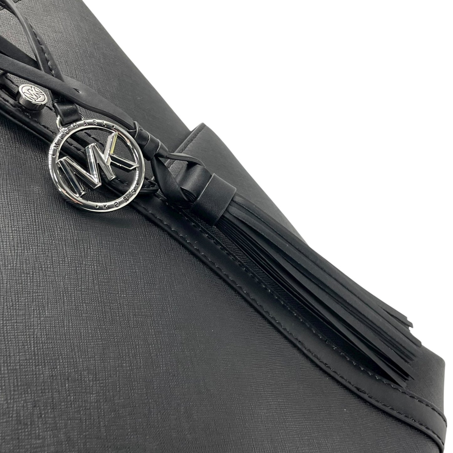 新品同様 美品 マイケルコース MICHAEL KORS トートバッグ ビジネストート レザー 黒 ブラック ロゴチャーム タッセル付き A
