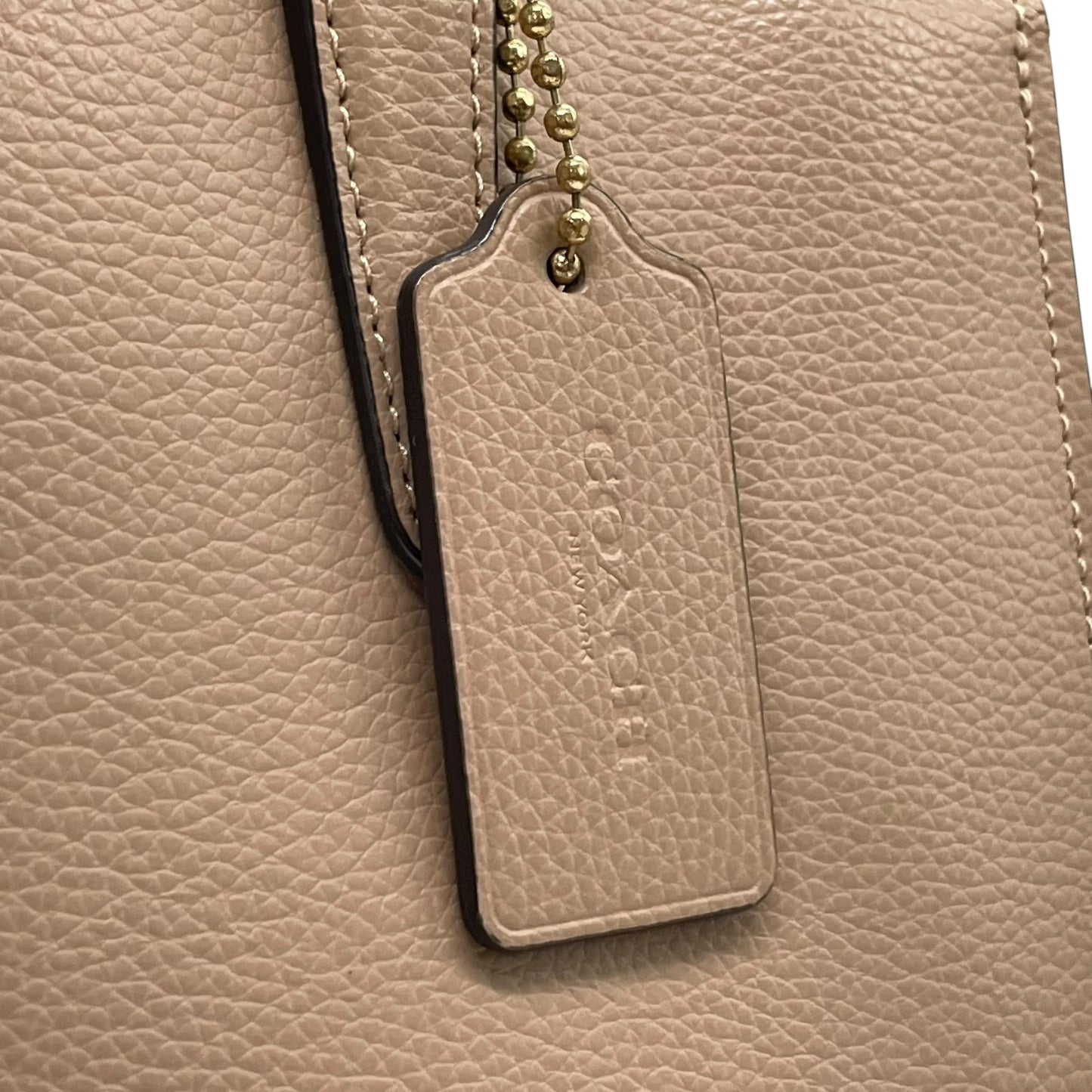 美品 コーチ COACH トートバッグ ハンドバッグ ペブルドレザー C4076 ベージュ A4収納可 金金具 ゴールド金具 ビジネスバッグ 2