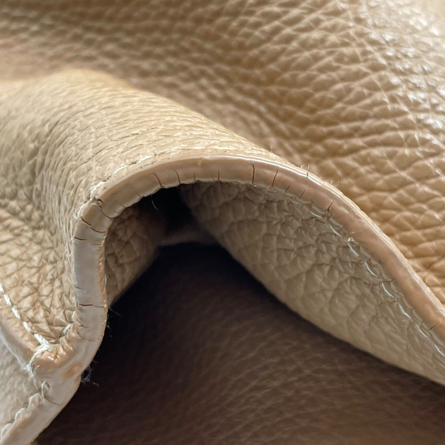 美品 コーチ COACH トートバッグ レザー ベージュ シルバー金具 メタルリング 肩掛け A4収納可 S52