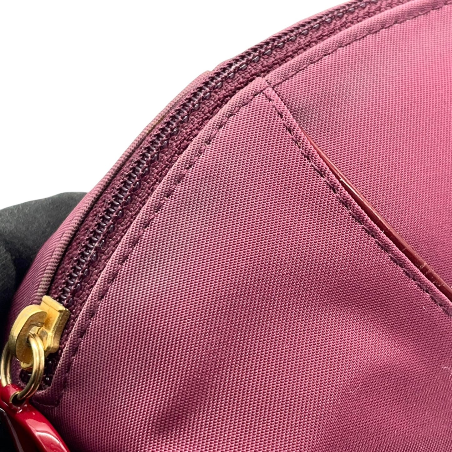 クリスチャンディオール Christian Dior アクセサリーポーチ ワインレッド ナイロン 化粧ポーチ コスメポーチ ロゴ刻印 レディース W4