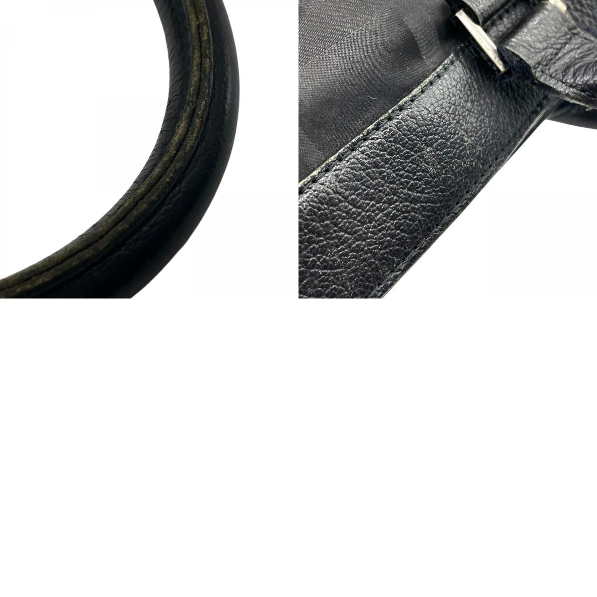 Authentic Burberry Black Label Business Tote Bag Black Nylon A4 Shoulder Men Unisex Large