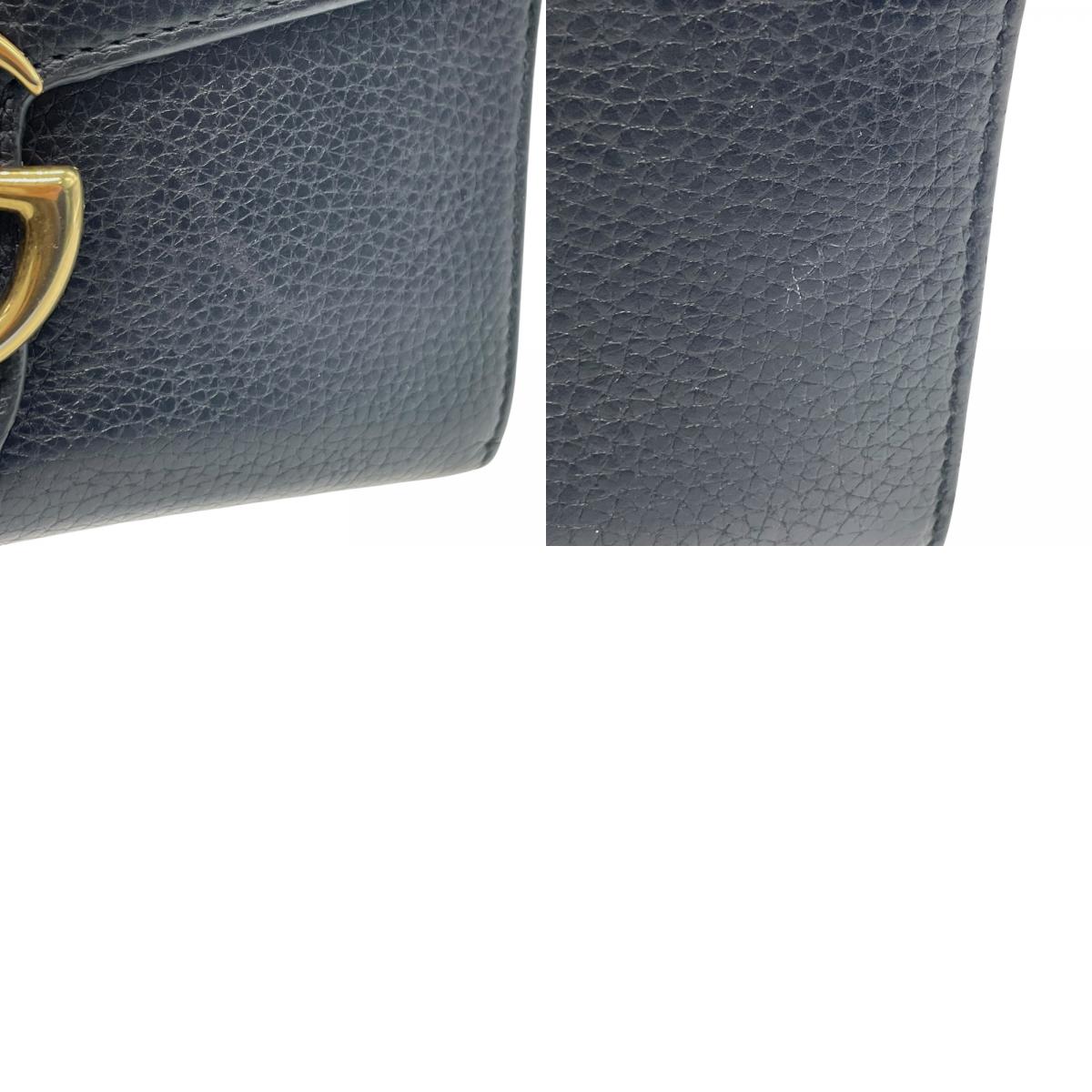 GUCCI グッチ GGマーモント 長財布 レザー 黒 ブラック ゴールド金具 箱付き レディース W2