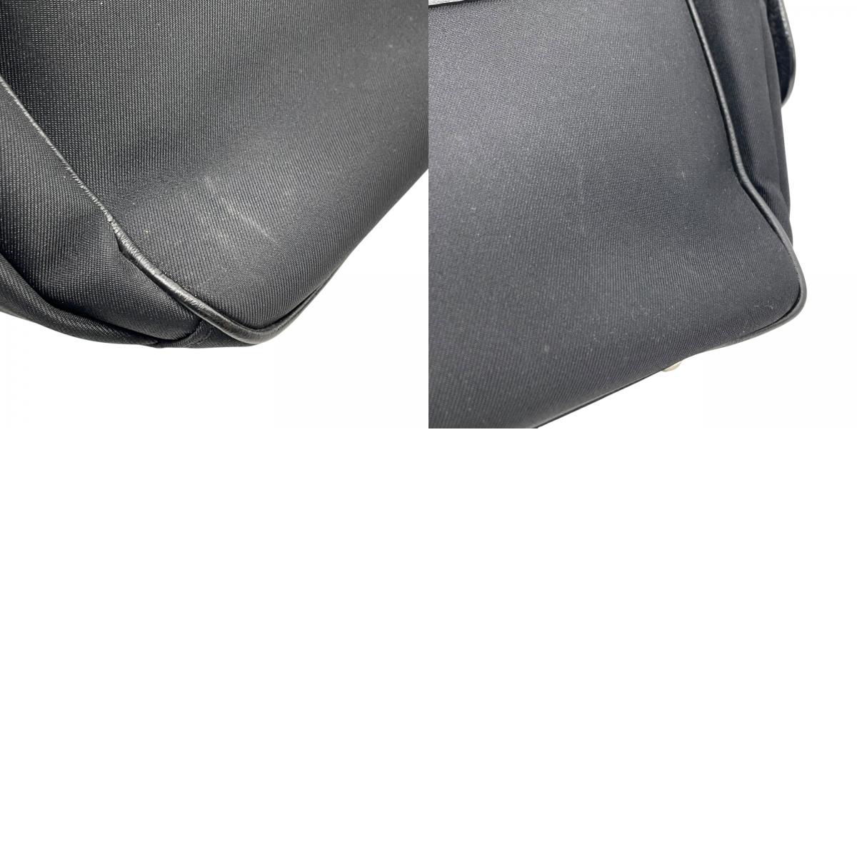 Authentic BURBERRY Check Nylon Leather Tote Bag Black A4 Size