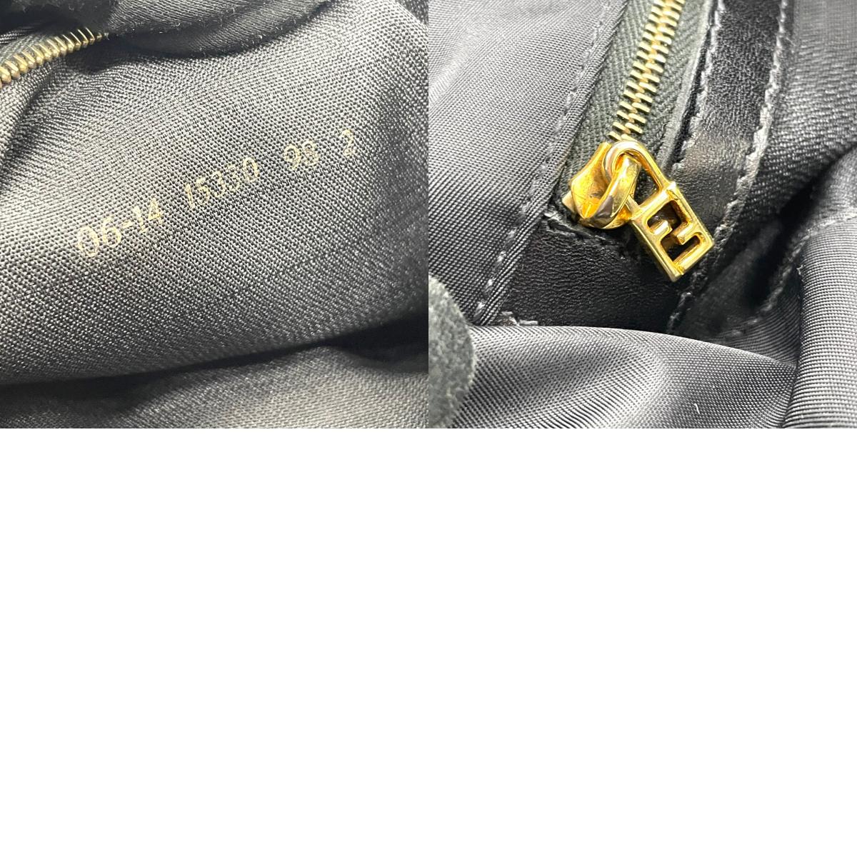 【未使用級】 FENDI フェンディ FFモチーフ ナイロン ショルダーバッグ ブラック ヴィンテージ オールド FF金具 ゴールド金具 ロゴ C3 美品