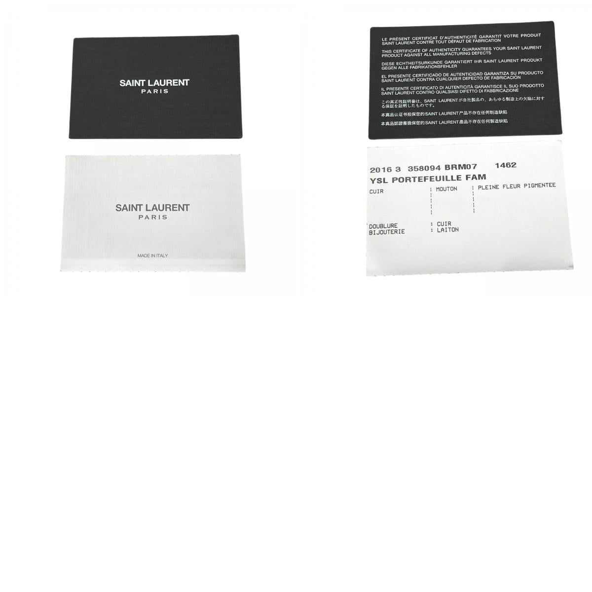 YVES SAINT LAURENT イヴ・サンローラン 長財布 レザー ブラック【中古】 ユニセックス