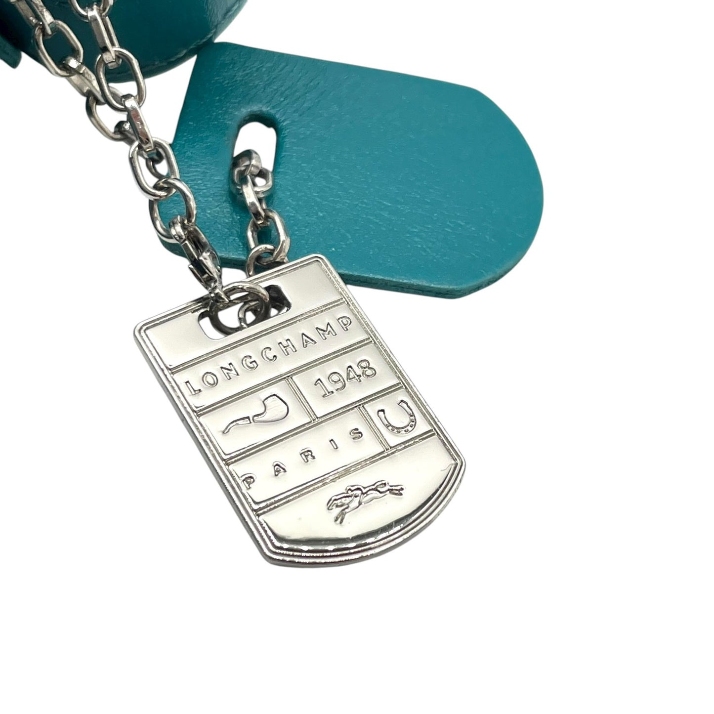 ロンシャン LONGCHAMP クアドリ レザー ホーボーバッグ ショルダーバッグ 水色 ターコイズブルー シルバー金具 U2