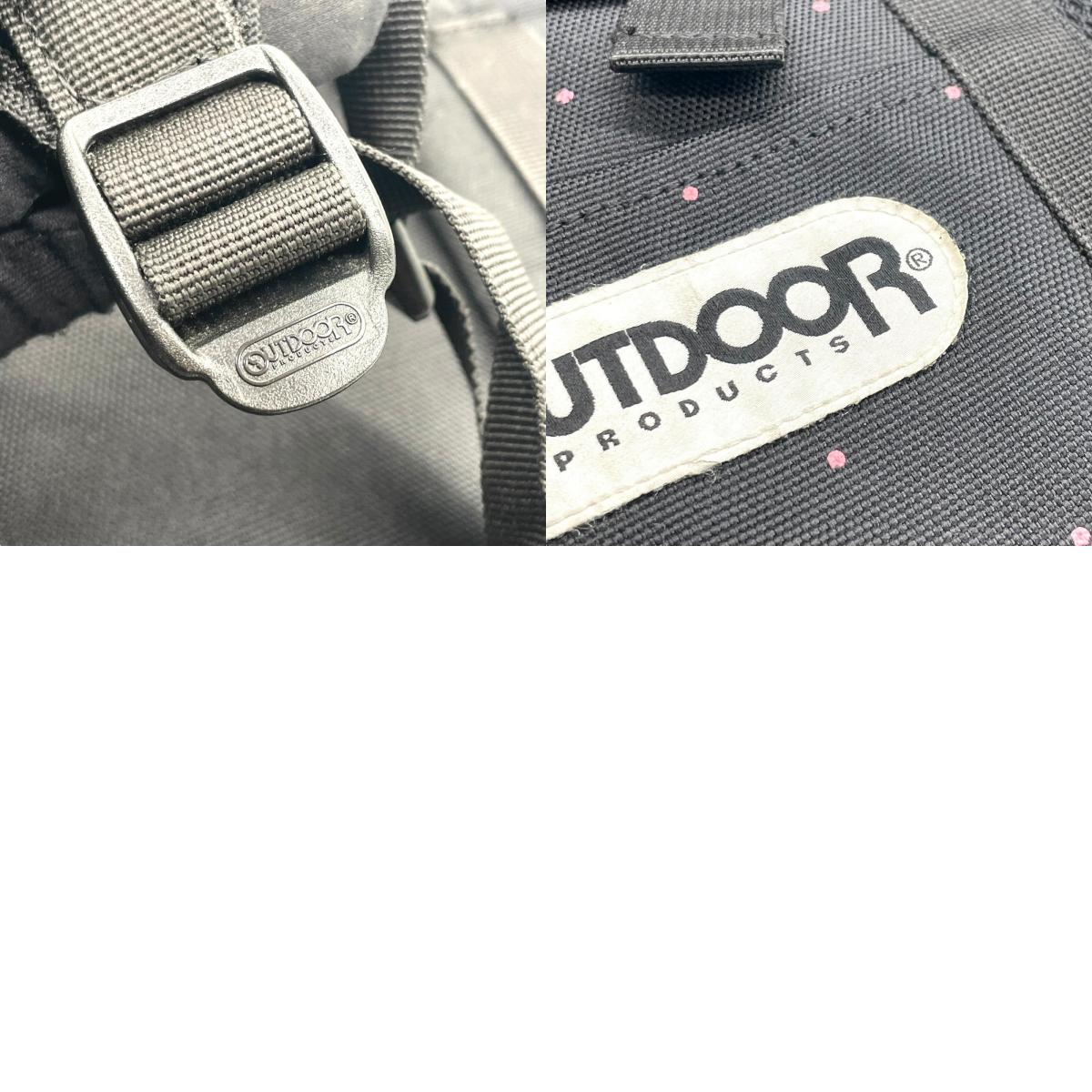 美品 アウトドアプロダクツ OUTDOOR PRODUCTS コーデュラ リュックサック バックパック 黒 ブラック ドット柄 S93