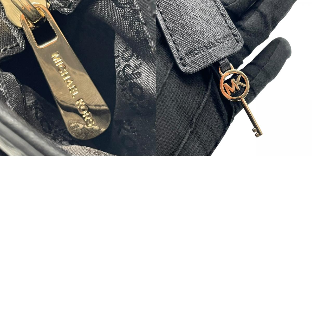 美品 マイケルコース MICHAEL KORS ハミルトン 2WAY ハンドバッグ ショルダーバッグ 黒 ブラック 金 ゴールド レザー S29