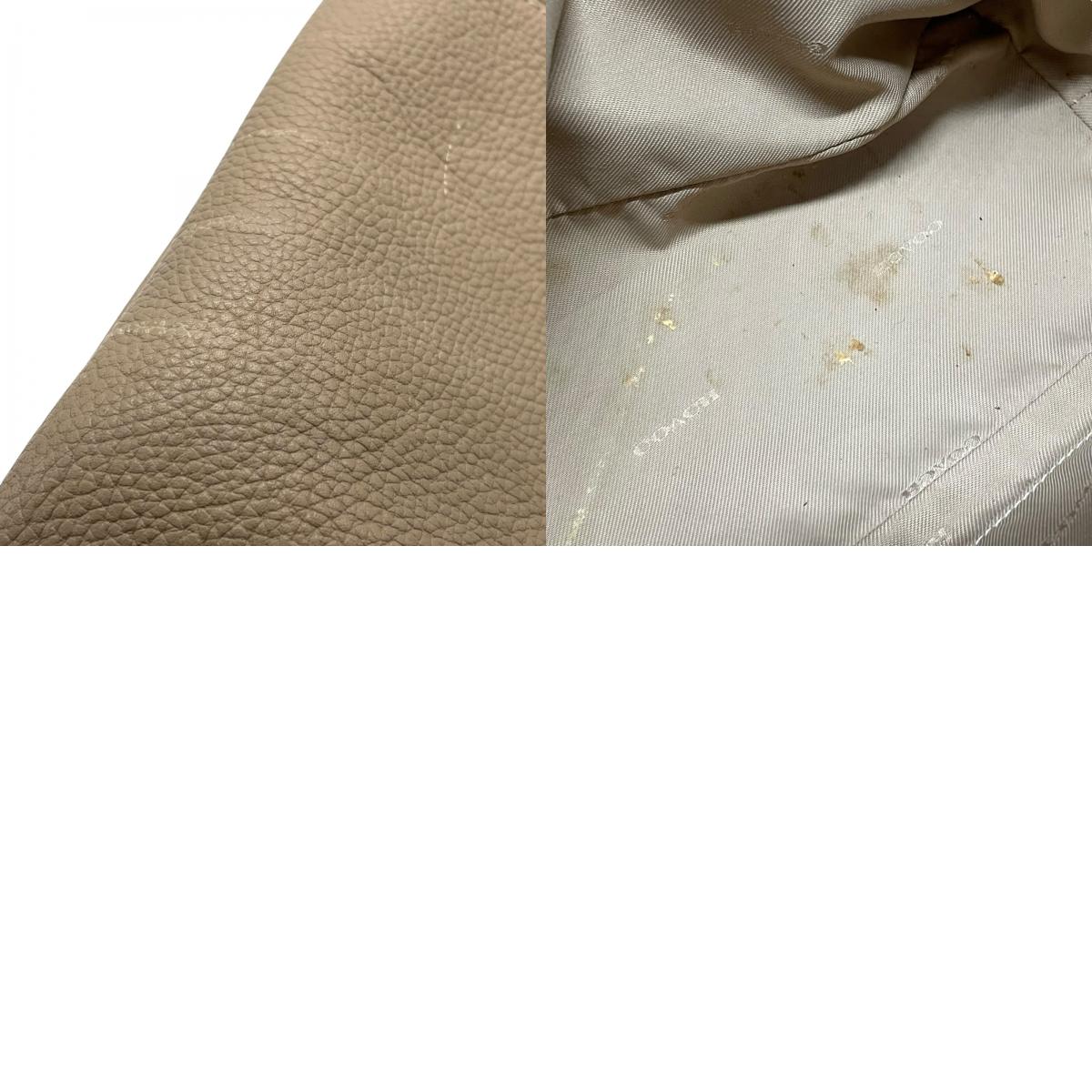 コーチ COACH Cチャーム トートバッグ ハンドバッグ スエード レザー グレー ベージュ シルバー金具 T4