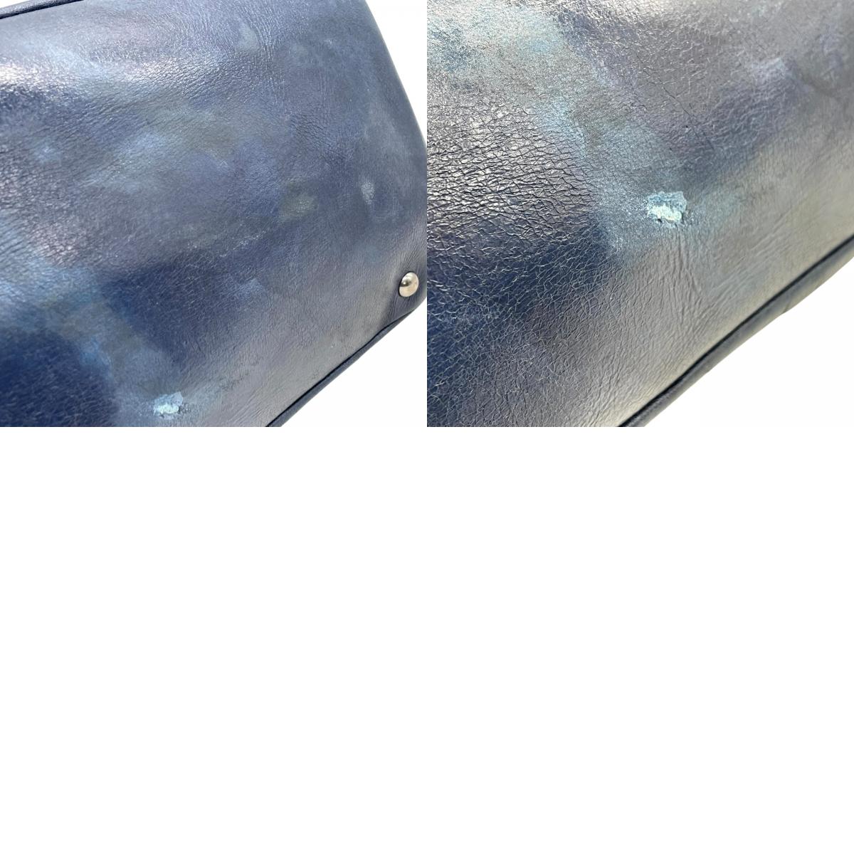 ミュウミュウ miumiu トートバッグ ショルダーバッグ ネイビー 紺 2way レザー 手提げ 斜め掛け可 シルバー金具 ロゴ レディース K10 archive 002 Y2K