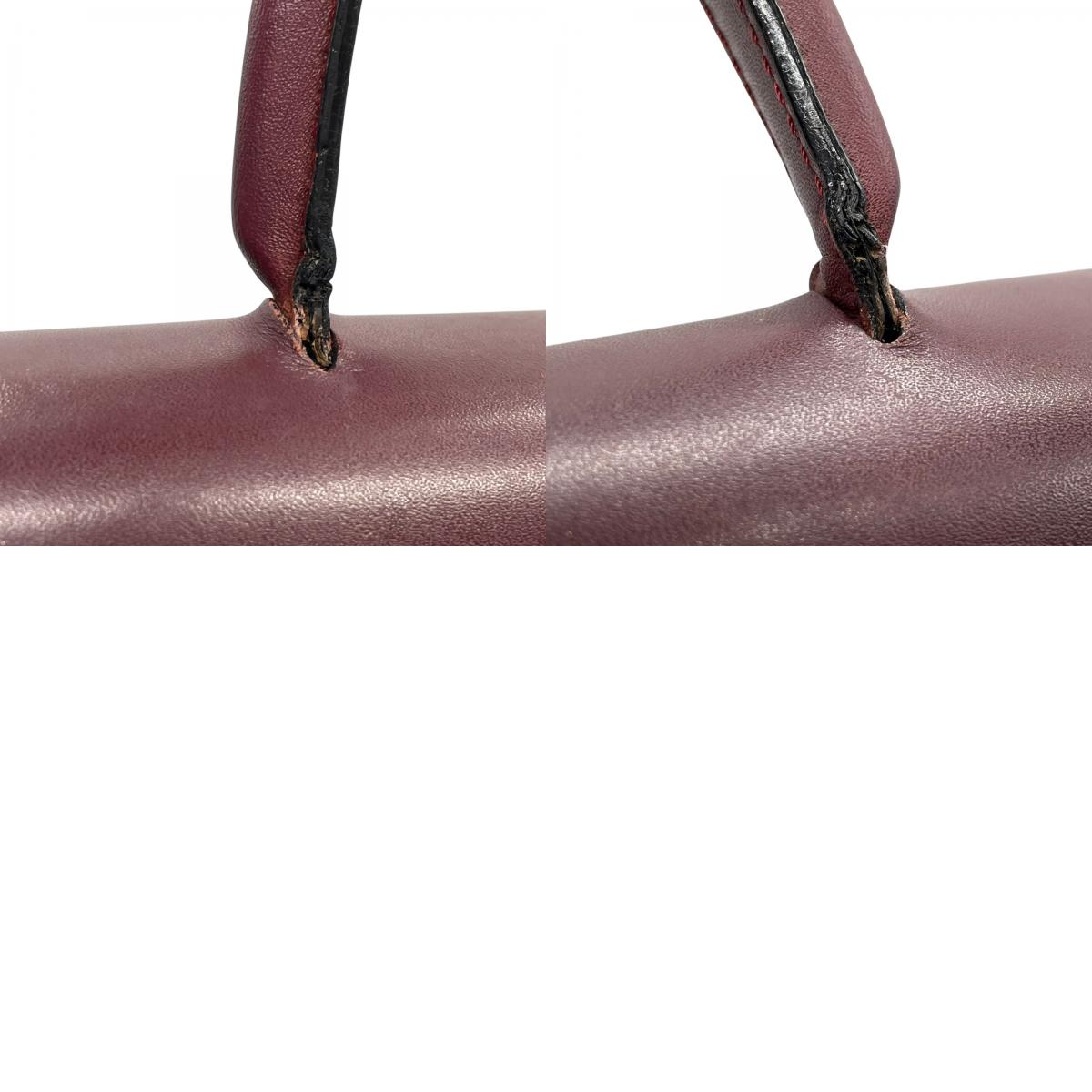 カルティエ マストライン ハンドバッグ ワンショルダー 自立可 ターンロック 2Cロゴ Cロゴ レザー 本革 ボルドー ワインレッド レディース ヴィンテージ クラシック エレガント フォーマル パーティバッグ 高級感 G