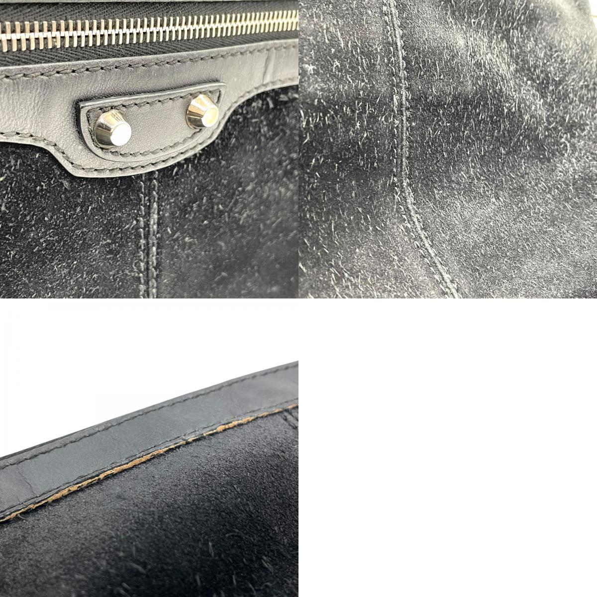 BALENCIAGA バレンシアガ クリップ クラッチバッグ CLASSIC CLIP M 黒 ブラック スエード レザー シルバー金具 セカンドバッグ メンズ レディース K11