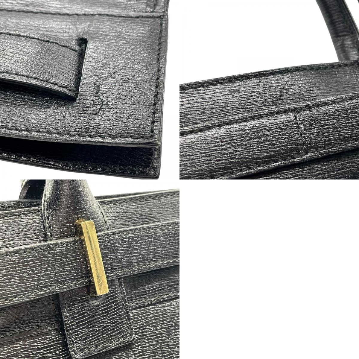 美品 GUCCI グッチ レザー ビジネスバッグ ブラック ゴールド金具 A4収納可 ハンドバッグ メンズ レディース 正規品 D