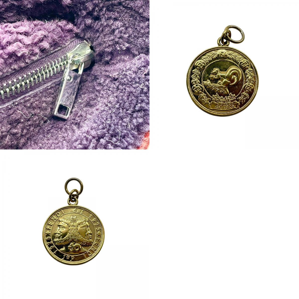 美品 希少カラー FENDI フェンディ ズッキーノ 2WAY ハンドバッグ ショルダーバッグ 赤紫 ワインレッド パープル系 キャンバス レザー ゴールド金具 ズッカ柄 レディース