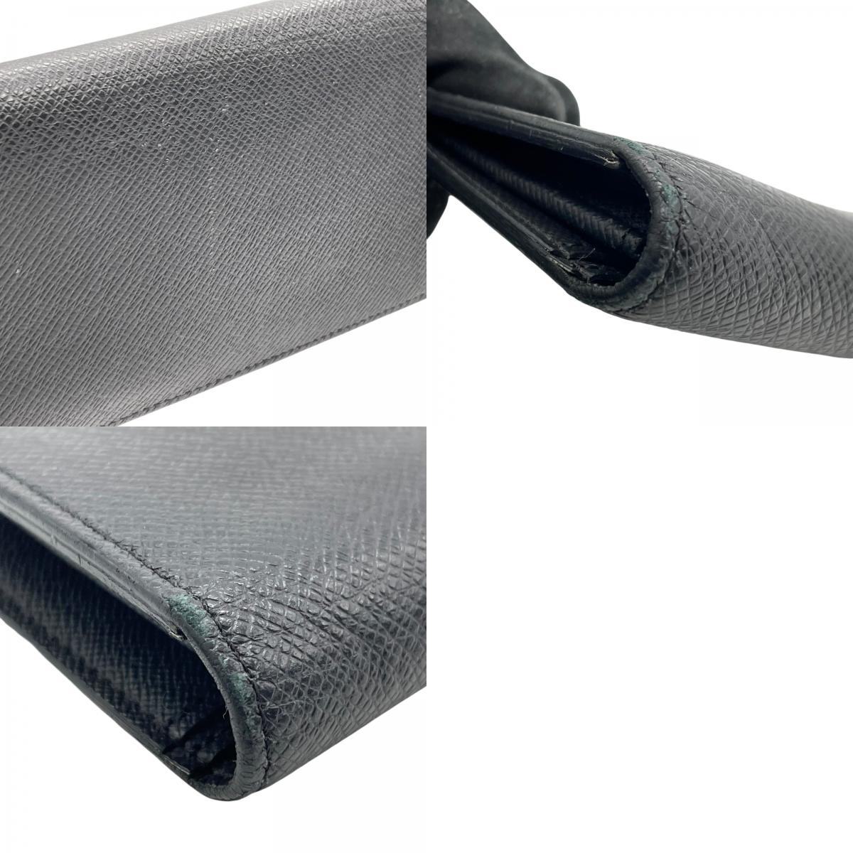 LOUIS VUITTON ルイヴィトン タイガ ポルトフォイユ・ブラザ 二つ折り 長財布 M30501 レザー 黒 ブラック シルバー金具 メンズ W5