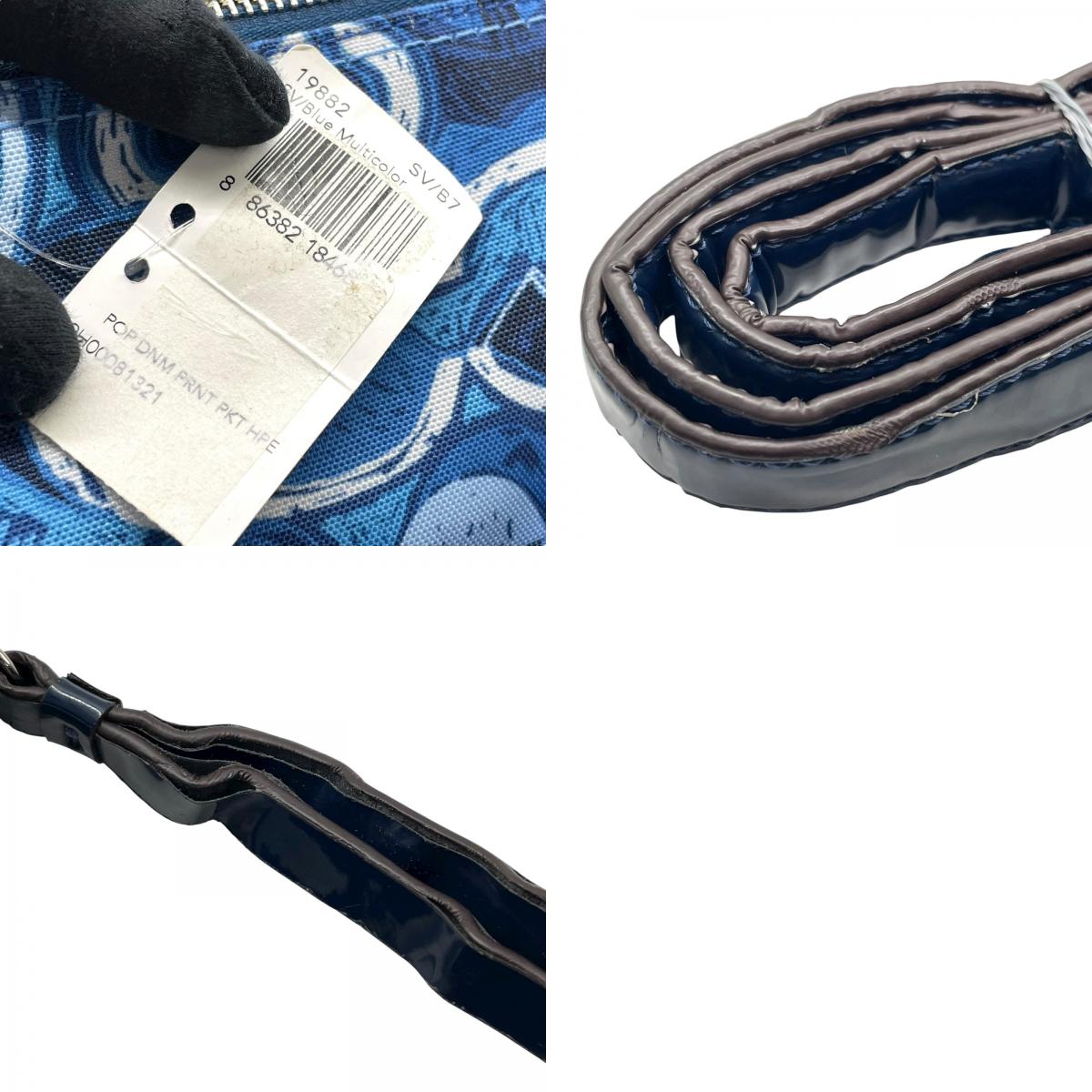 美品 コーチ COACH ハンドバッグ ショルダーバッグ シグネチャー アート柄 ダブルポケット 青 ブルー Y2K 00s S90