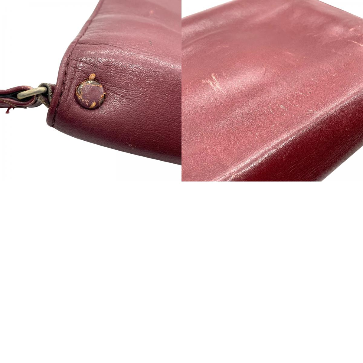 Cartier カルティエ マストライン クラッチバッグ セカンドバッグ 赤 ボルドー ワインレッド レザー 2Cモチーフ メンズ A1