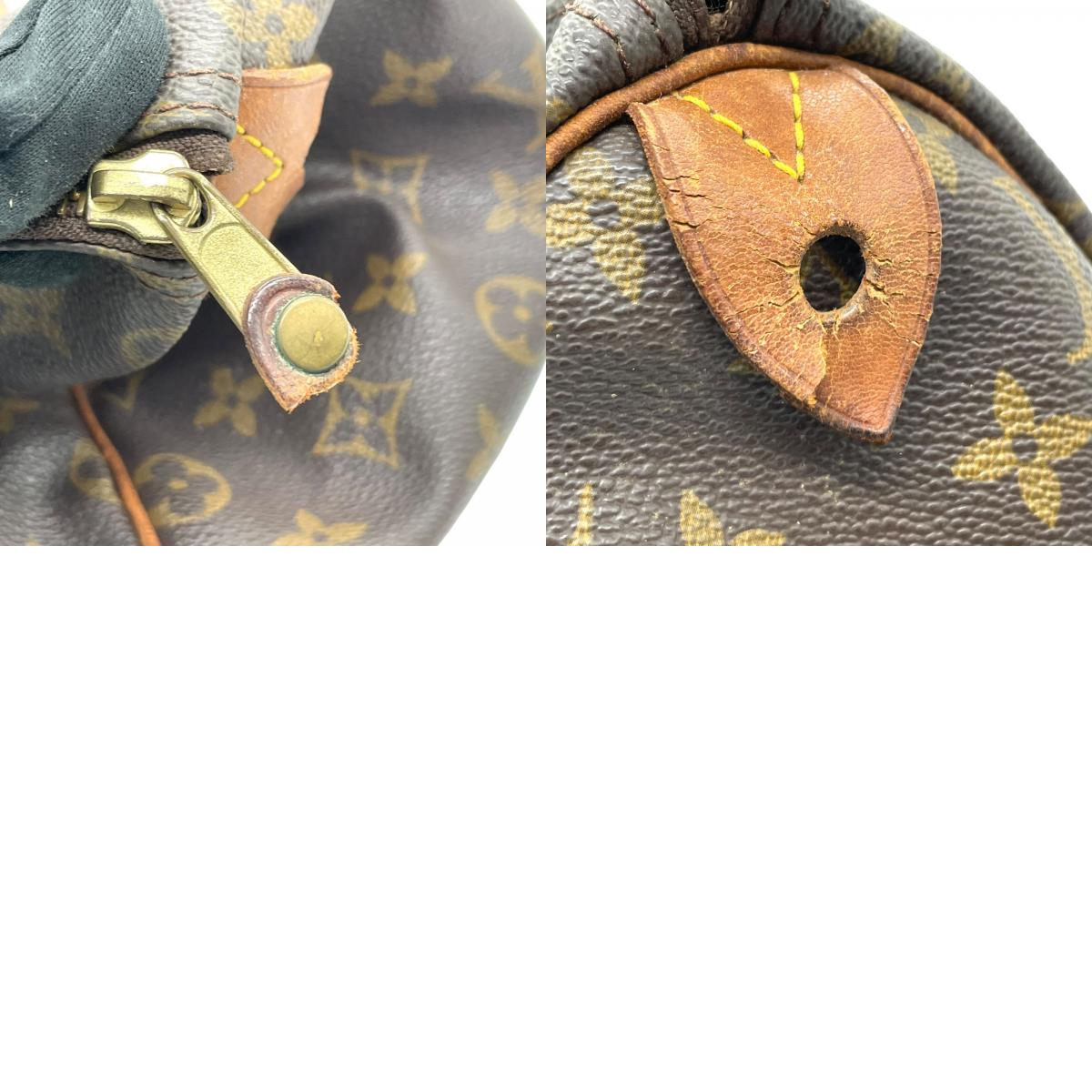 LOUIS VUITTON ルイヴィトン モノグラム スピーディ30 2WAY ボストンバッグ ミニボストン M41526 斜め掛け可 PVC レザー ブラウン ゴールド金具 パドロック ハンドバッグ レディース D