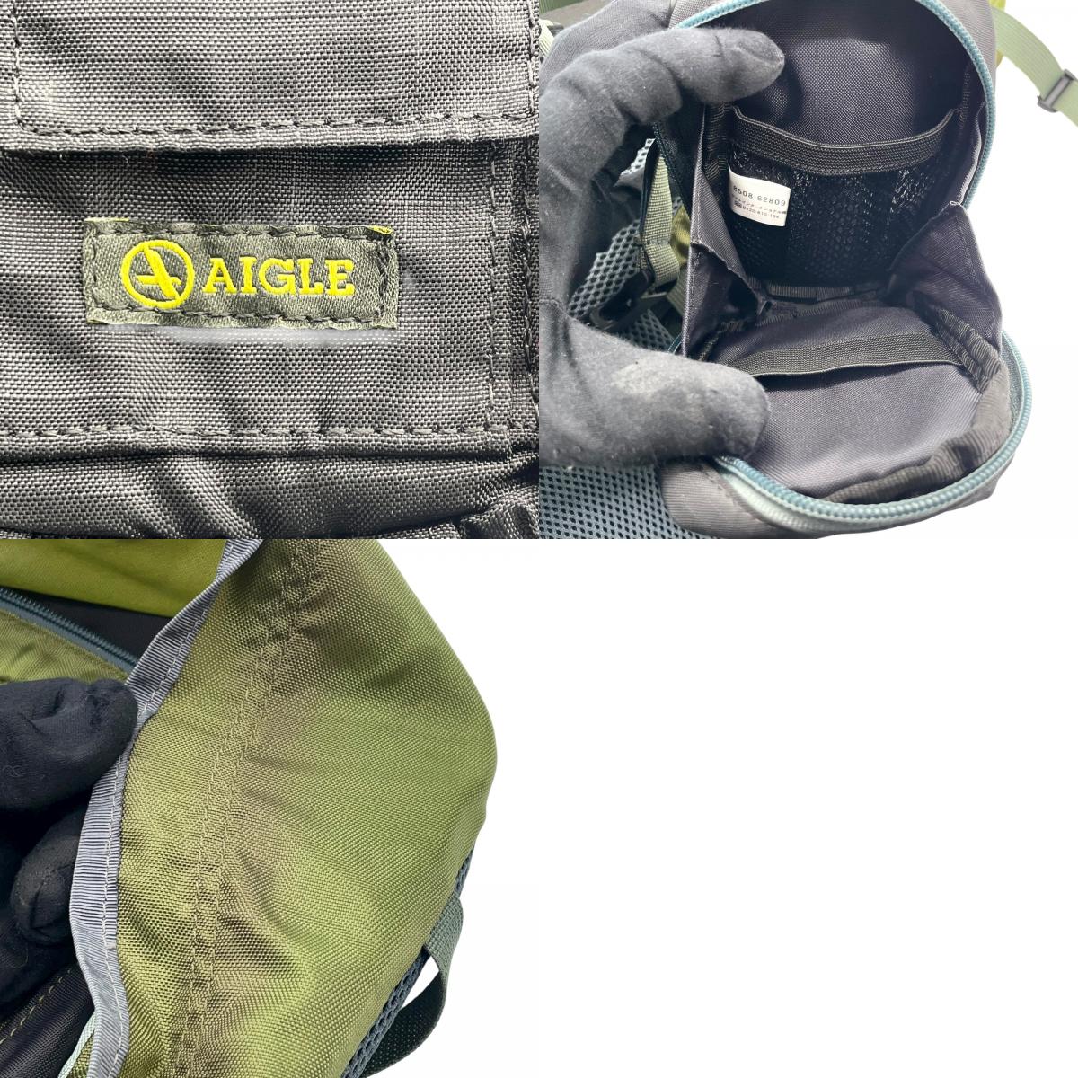 エーグル AIGLE リュックサック グリーン 緑 カーキ ナイロン キャンバス メンズ レディース バッグパック 登山 ハイキング U14