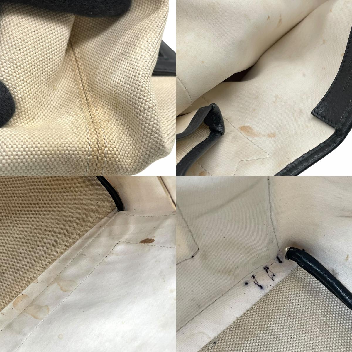 BALENCIAGA バレンシアガ カバ ハンドバッグ トートバッグ ホワイト ブラック キャンバス レザー ロゴ入り ポーチ付き レディース デザイン シンプル Z3