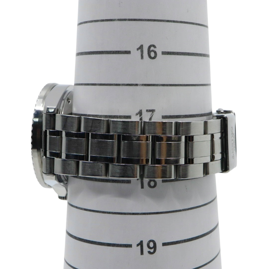 【美品】 orient オリエント キングマスター 腕時計 ER14-C2 自動巻き 21石 ダイバーズデザイン 10気圧防水 メンズ アナログ ホワイトダイヤル シルバー 回転ベゼル スポーツウォッチ ステンレス G2