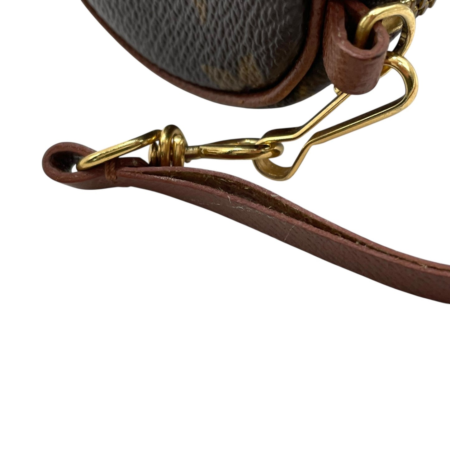 美品 ルイヴィトン モノグラム パピヨン用 ミニポーチ モノグラムキャンバス×レザー ゴールド金具 正規品 D2