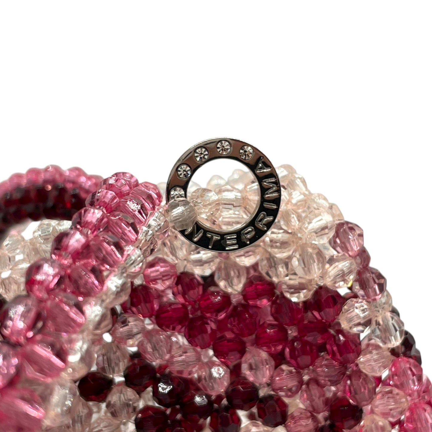 極美品 アンテプリマ ANTEPRIMA ワイヤーバッグ ビーズ ハンドバッグ ピンク系 グラデーション フラワー 花柄 クリスタル レディース U4