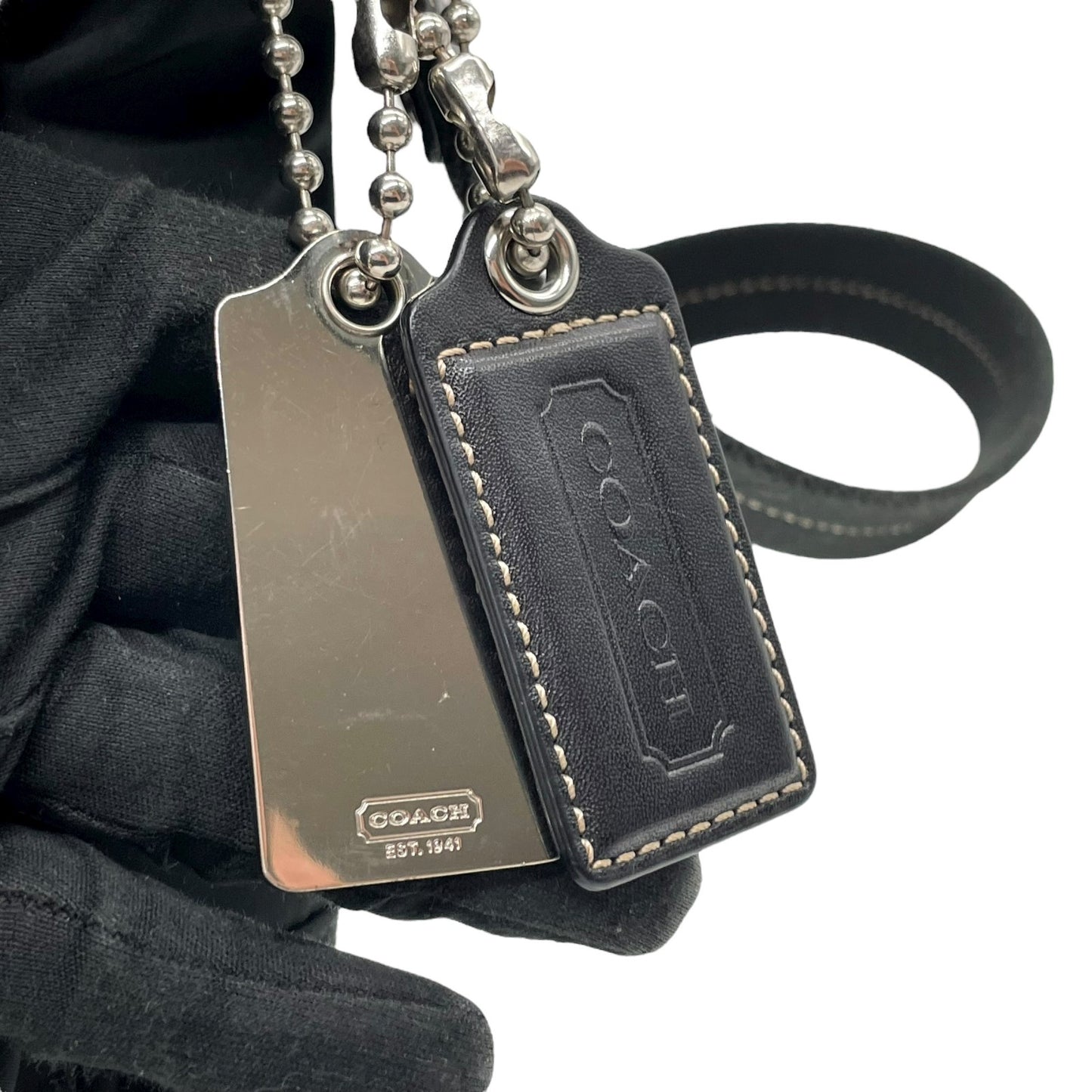 未使用級 美品 コーチ COACH ナイロン レザー ショルダーバッグ クロスボディ 70204 黒 ブラック 軽量 メンズ レディース S24