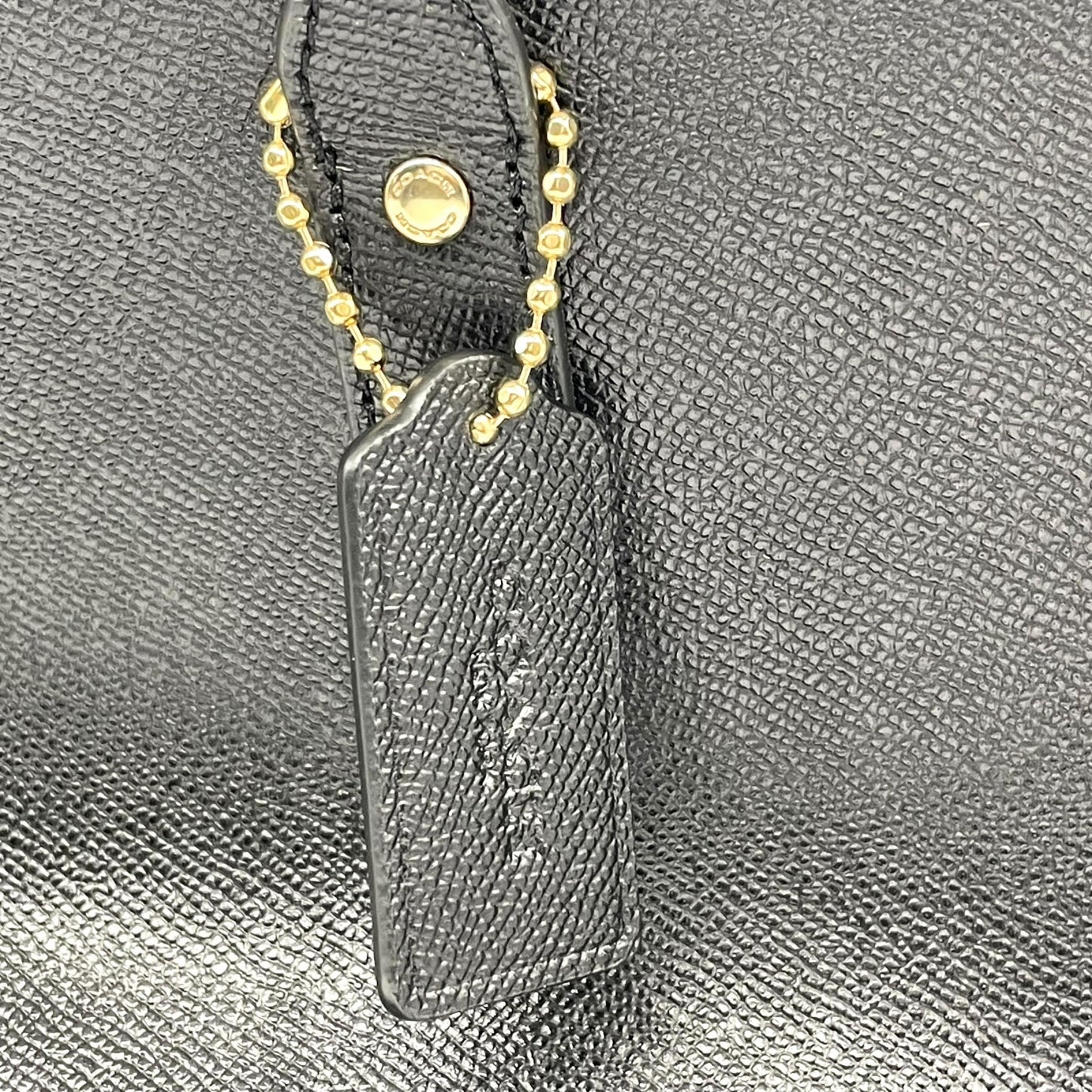 美品 COACH コーチ シティ トートバッグ ブラック 黒 PVC ロゴ ゴールド金具 肩掛け可 A4収納可 大容量 ビジネストート 通勤 レディース E8